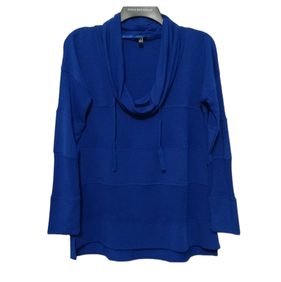 Royal Blue Cable & Gauge Cowl Neck Top sz Small - Picture 5 of 6